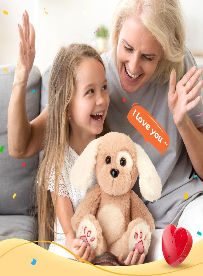 CozyWorld جرو كوزي وورلد المحشو، قابل لتسجيل نبضات القلب، 30 ثانية، مسجل صوت على شكل قلب، لعبة قطيفة ناعمة، هدية مثالية للأطفال في أعياد الميلاد ويوم الطفل. - Image 5